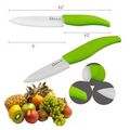 5" White Blade Green Handle Sharp Ceramic Chef's Kitchen Knife, Laser Etching Logo Custom